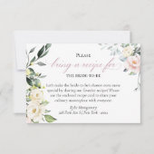 Boho Floral Vrijgezellenfeest Recipe Request Kaart (Voorkant)