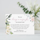 Boho Floral Vrijgezellenfeest Recipe Request Kaart (Staand voorkant)