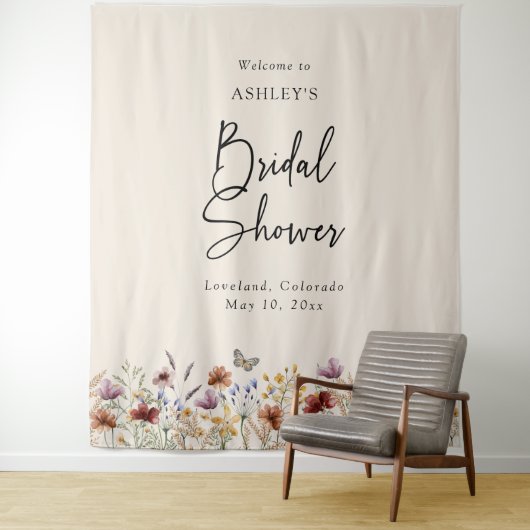 Boho Floral Vrijgezellenfeest Wandkleed (In situ)