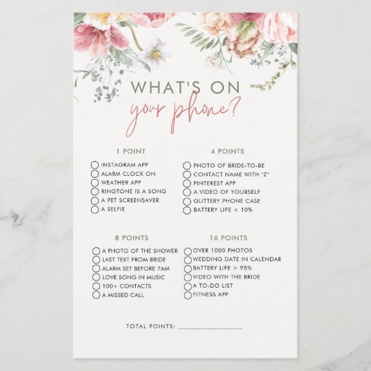 Boho Floral Wat op je telefoon Vrijgezellenfeest s (Voorkant)