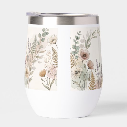 Boho Floral Water Bottle – Personalized Gift (Rechts)