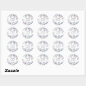 Boho Floral Watercolor Wedding   Ronde Sticker (Vel)