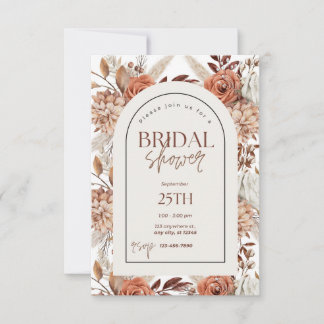 Boho Floral Waterverf Bridal Shower Bedankkaart