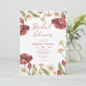 Boho Floral Waterverf Bridal Shower Kaart