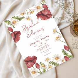 Boho Floral Waterverf Bridal Shower Kaart