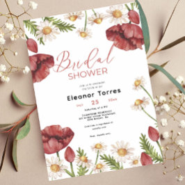 Boho Floral Waterverf Bridal Shower Kaart