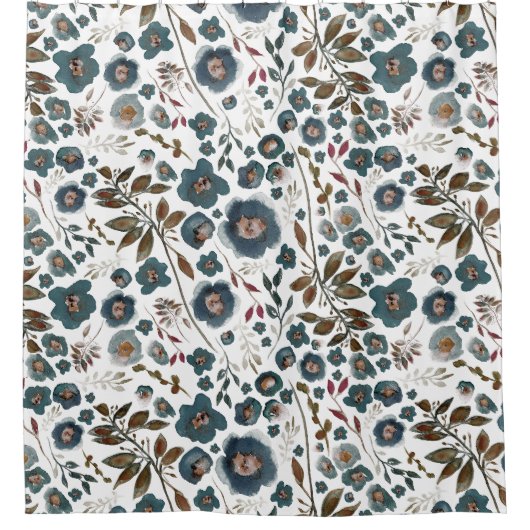 Boho Floral Waterverf Douchegordijn (Voorkant)