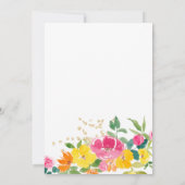 Boho Floral Waterverf Goud 3-Foto Afstuderen Aankondiging (Achterkant)