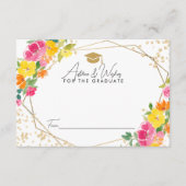 Boho Floral Waterverf Goud Afstudeerder Adviezen W Informatiekaartje (Voorkant)