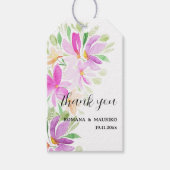 Boho Floral Waterverf Handgeschilderd Monogram Cadeaulabel (Voorkant)