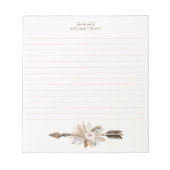 Boho Floral Waterverf Notitieblok – Rustic Antler  (Voorkant)