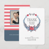 Boho Floral Waterverf Red Roses | Dank u wel Bedankkaart (Voorkant / Achterkant)