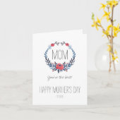 Boho Floral Waterverf Red Roses | Moederdag Kaart (Gele Bloem)