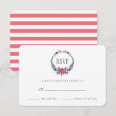 Boho Floral Waterverf Red Roses | RSVP Kaartje (Voorkant / Achterkant)