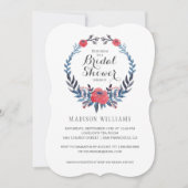 Boho Floral Waterverf Red Roses | Vrijgezellenfees Kaart (Voorkant)