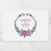 Boho Floral Waterverf Red Roses | Weddenschap Voedselcontainer Etiket (Enkel label)