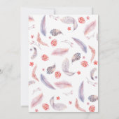 Boho Floral Waterverf Skull Birthday Party Kaart (Achterkant)