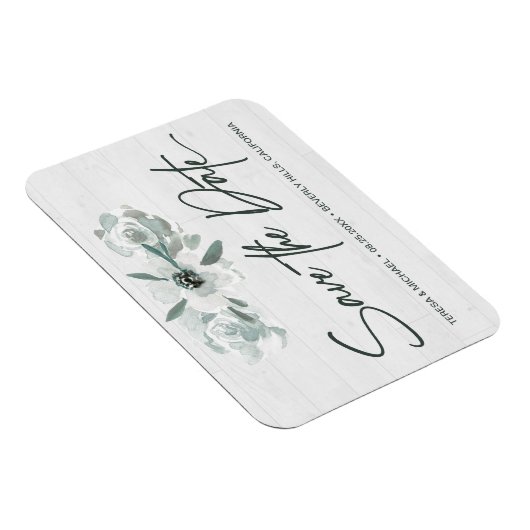 Boho Floral Waterverf Sparen de datumHandlettering Magneet (Rechterzijde)