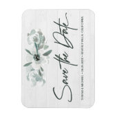 Boho Floral Waterverf Sparen de datumHandlettering Magneet (Verticaal)