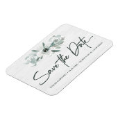 Boho Floral Waterverf Sparen de datumHandlettering Magneet (Linkerzijde)