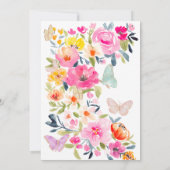 Boho floral waterverf vlinders vrijgezellenfeest kaart (Achterkant)