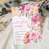Boho floral waterverf vlinders vrijgezellenfeest kaart