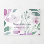 Boho Floral Waterverf Wedding Drieluik Uitnodiging (Cover)