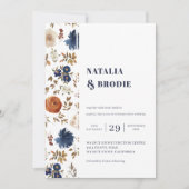 Boho Floral Waterverf Wedding Invitation Kaart (Voorkant)