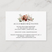 Boho Floral Wedding Accommodatie Enclosure Card Informatiekaartje (Voorkant)