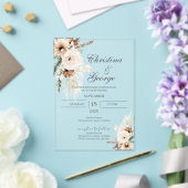 Boho Floral Wedding Acrylic Invitation Acryl Uitnodigingen (Insitu (Huwelijk))
