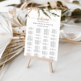 Boho Floral Wedding Alfabetical Seating Chart Poster