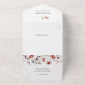 Boho Floral Wedding All In One Uitnodiging (Buitenkant)