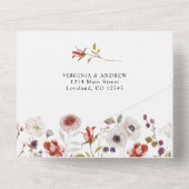 Boho Floral Wedding All In One Uitnodiging (Achterkant)