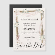 Boho Floral Wedding Arch Save the Date Magnet
