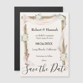Boho Floral Wedding Arch Save the Date Magnet