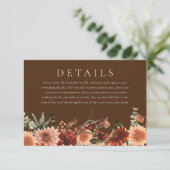 Boho Floral Wedding Ceremony Receptie Details Informatiekaartje (Staand voorkant)