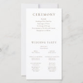 Boho Floral Wedding Ceremony Receptie Programma (Achterkant)