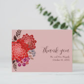 Boho Floral Wedding Dank u kaarten (Staand voorkant)