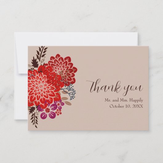 Boho Floral Wedding Dank u kaarten (Voorkant)