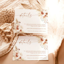 Boho Floral Wedding Details Card | Weddenschap-web