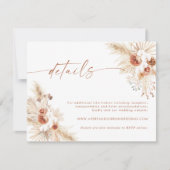 Boho Floral Wedding Details Card | Weddenschap-web Bedankkaart (Voorkant)