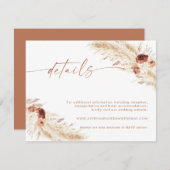 Boho Floral Wedding Details Card | Weddenschap-web Bedankkaart (Voorkant / Achterkant)
