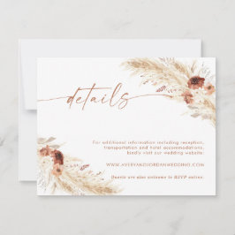 Boho Floral Wedding Details Card | Weddenschap-web Bedankkaart