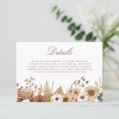 Boho Floral Wedding Details Informatiekaartje (Staand voorkant)