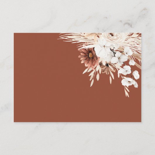 Boho Floral Wedding Details Kaart (Achterkant)