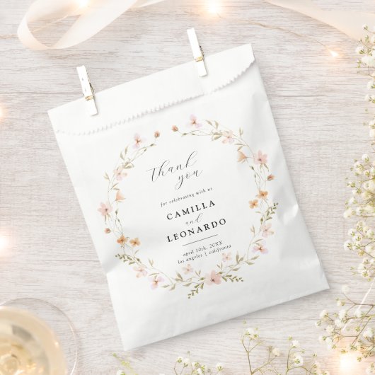 Boho Floral Wedding Favor Bag Bedankzakje (Geknipt)