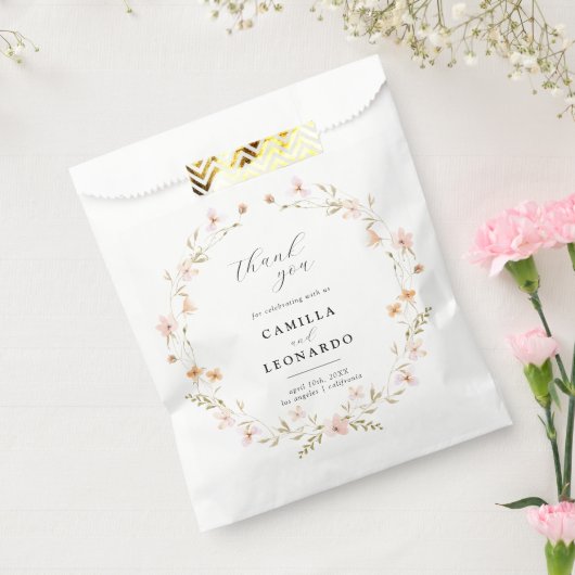 Boho Floral Wedding Favor Bag Bedankzakje (Gezegeld)