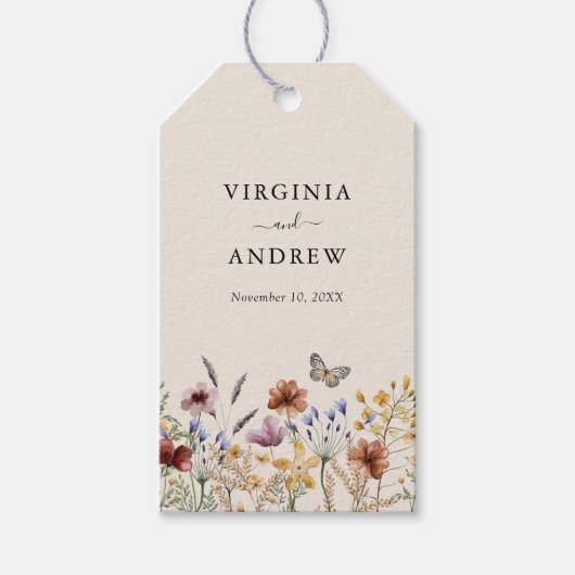 Boho Floral Wedding Gift Labels Cadeaulabel (Voorkant)