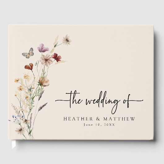 Boho Floral Wedding Guest Book Gastenboek (Voorkant)