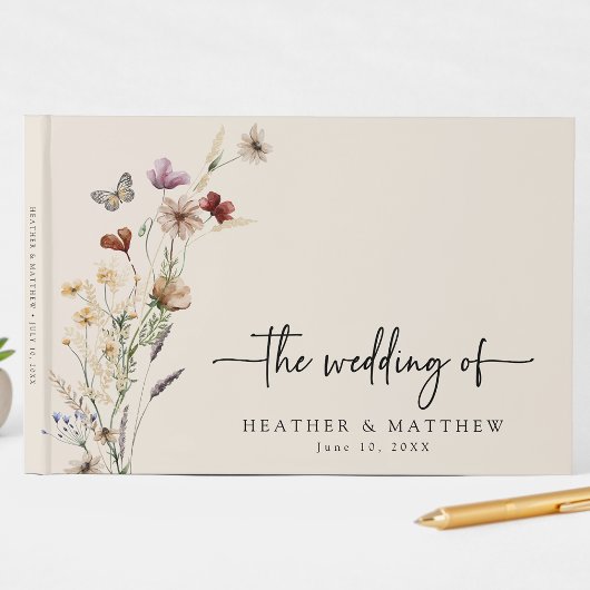 Boho Floral Wedding Guest Book Gastenboek